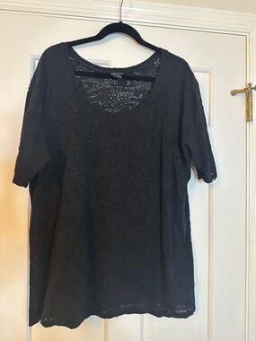 torrid Black Eyelet Lace Scoop-Neck Tunic